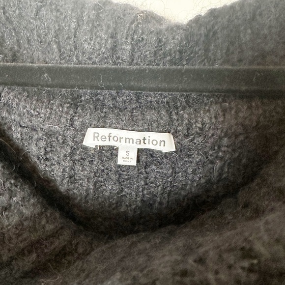 Reformation Oberon Sweater Black Off Shoulder Alpaca Wool Blend Small - Picture 6 of 9